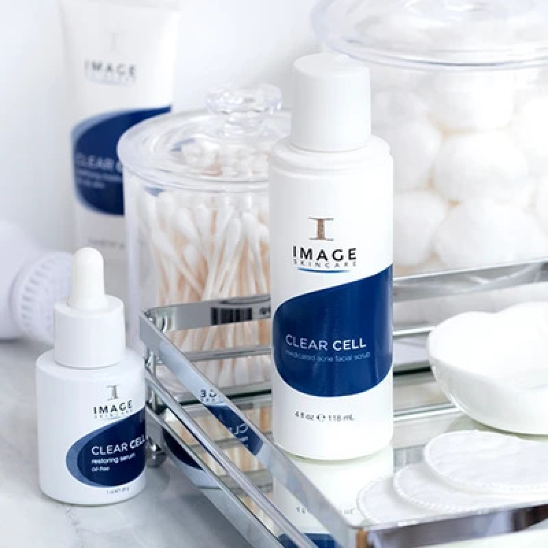 Sữa rửa mặt dạng cát cho da dầu mụn Image skincare clear cell medicated acne facial scrub